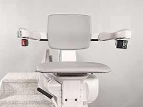 Bruno Elite curved stairlift with larger seat option