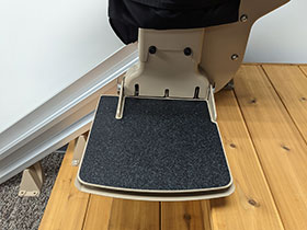 Bruno Elite curved outdoor stairlift larger footrest option