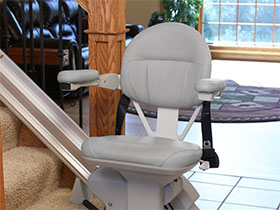 Bruno Elite straight stairlift with larger seat pad