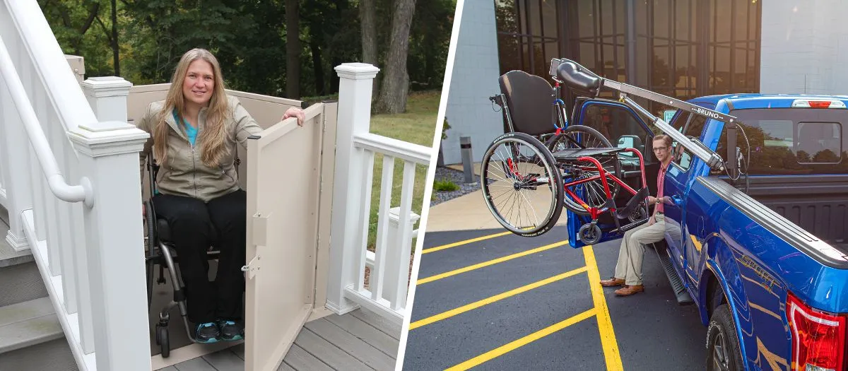 a collage of a man in a wheelchair
