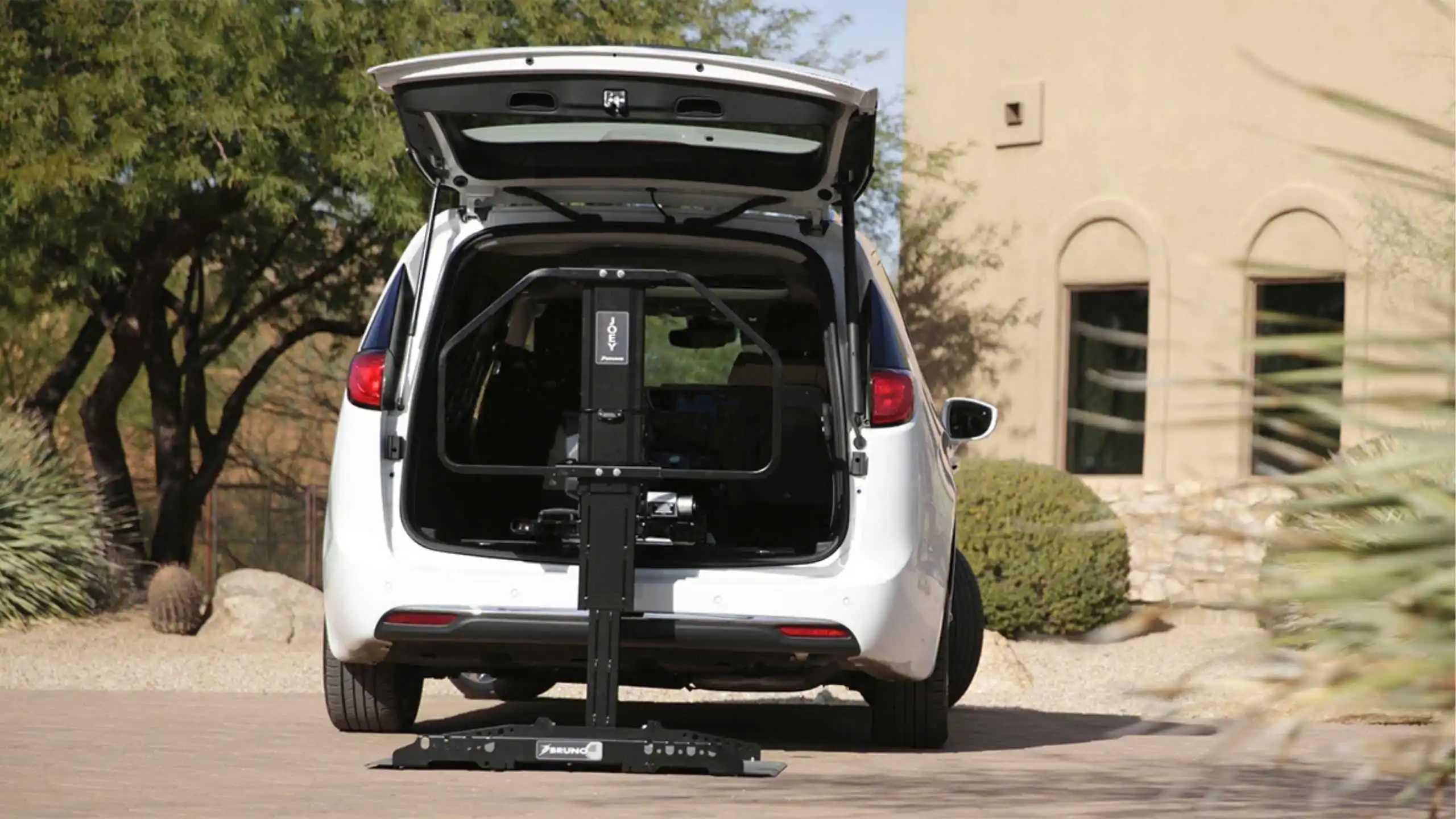 a white van with the trunk open