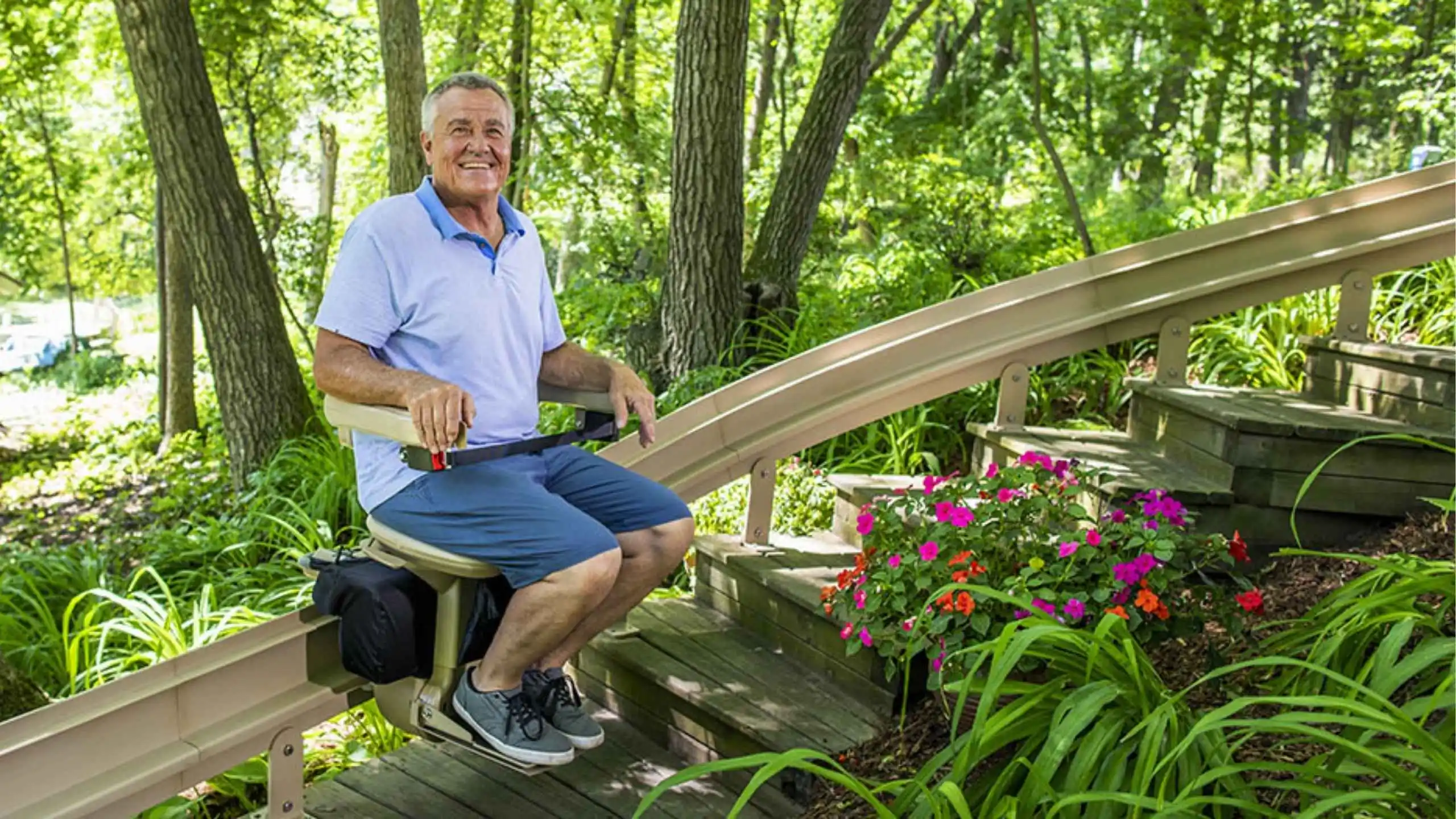 a man sitting on a chair in a park